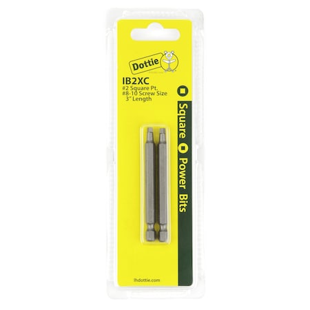 Dottie L.H. Dottie No 2 x 3'' Square Drive Power Bit (Carded) IB2XC